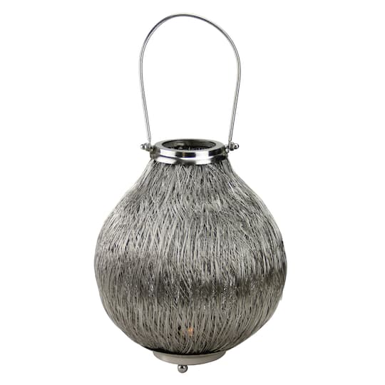 18.5" Urban Life Tea Light Candle Holder Lantern, Silver